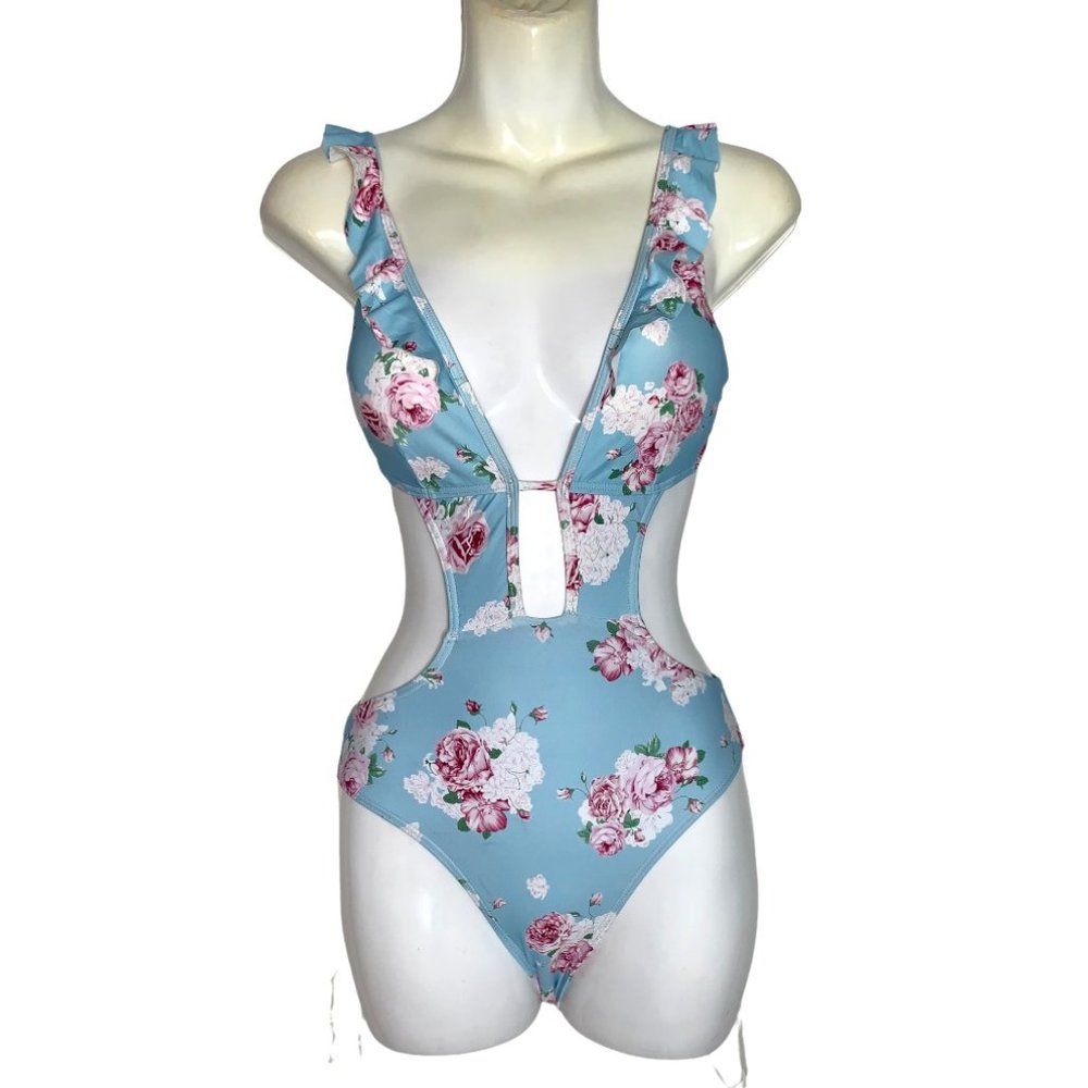 Cikada floral one piece bathing suit size 6 New with tag